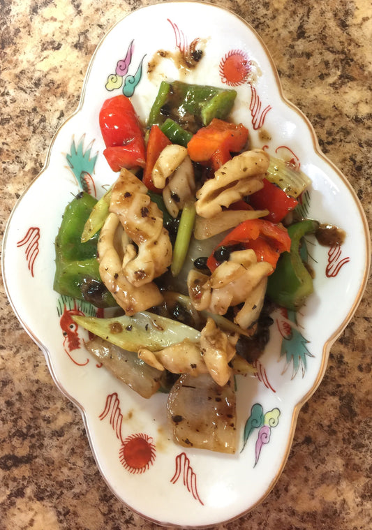 108. Squid with Black Bean Sauce