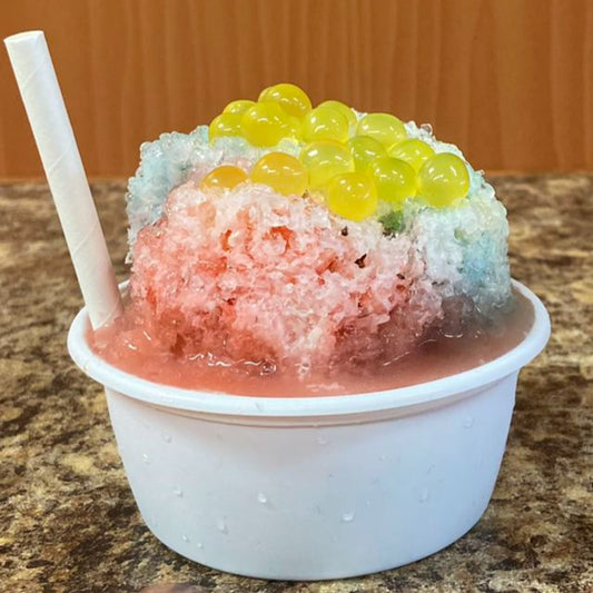 Rainbow Boba Shaved Ice Cup